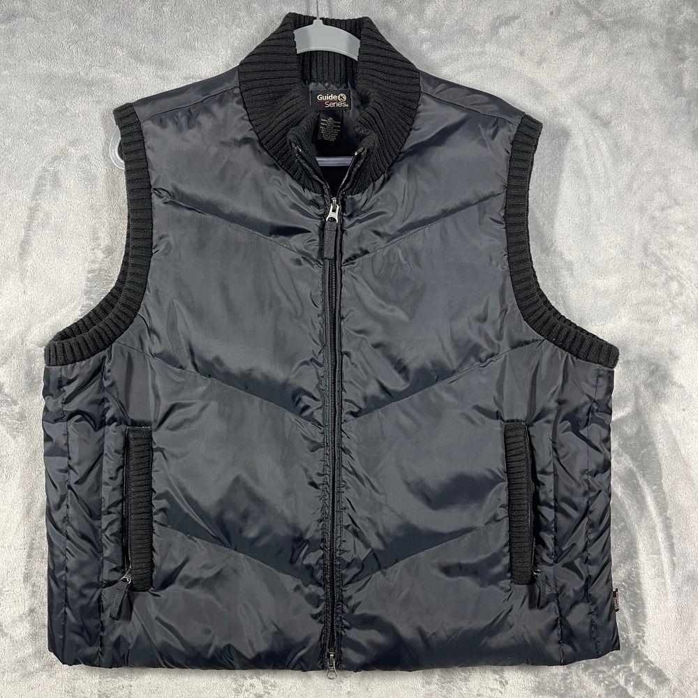 Guide Series Puffer Vest‎ Women's XL Black Quilted Zip Up Sleeveless Down Blend